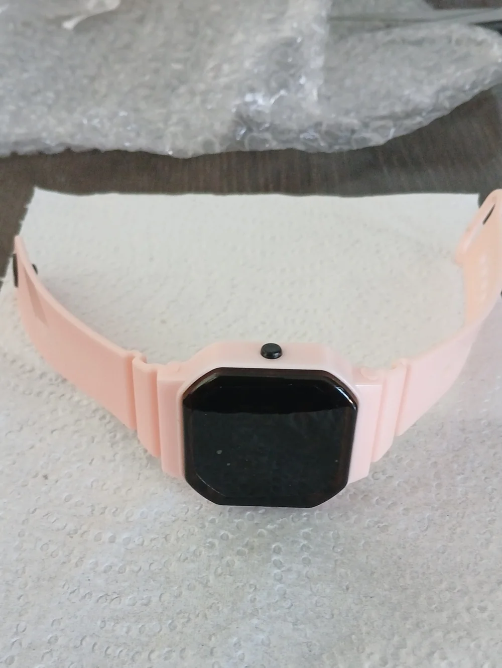 Stylish Pink Smartwatch with Silicone Band